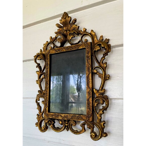 Antique Art Nouveau Ornate Brass Gold Easel/hanging Frame Leaf Scrolling - Picture 3 of 16